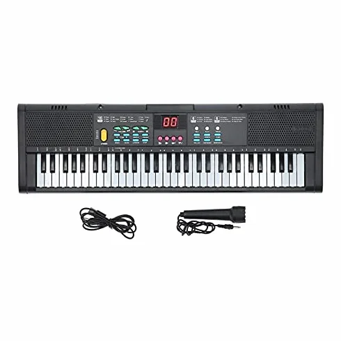 Mini Piano Electrico, Tastiera Pianoforte 61 Tasti Tastiera Pianoforte Tastiera Elettronica Portatile Strumento Musicale 61 Key Piano Keyboard per Principianti Bambini Nero Pianola