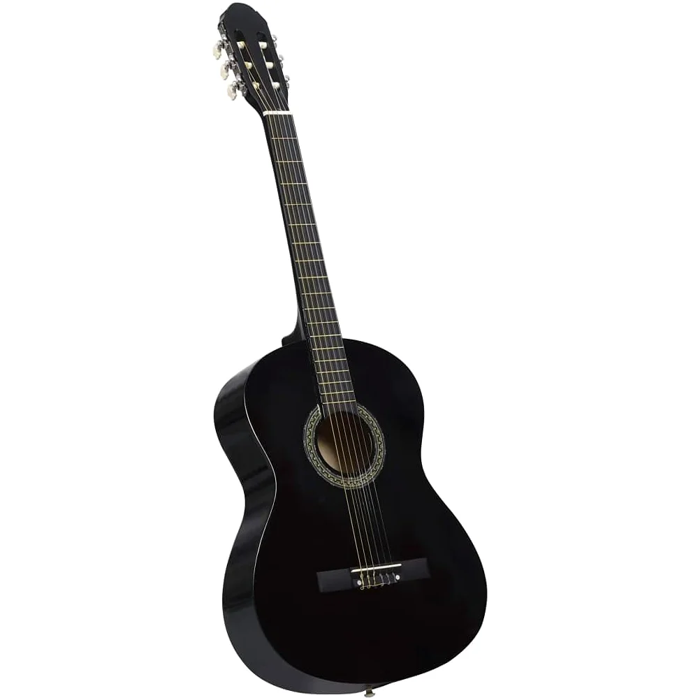 Set chitarra classica per principianti, 12 pezzi, nero 4/4 99,1 cm