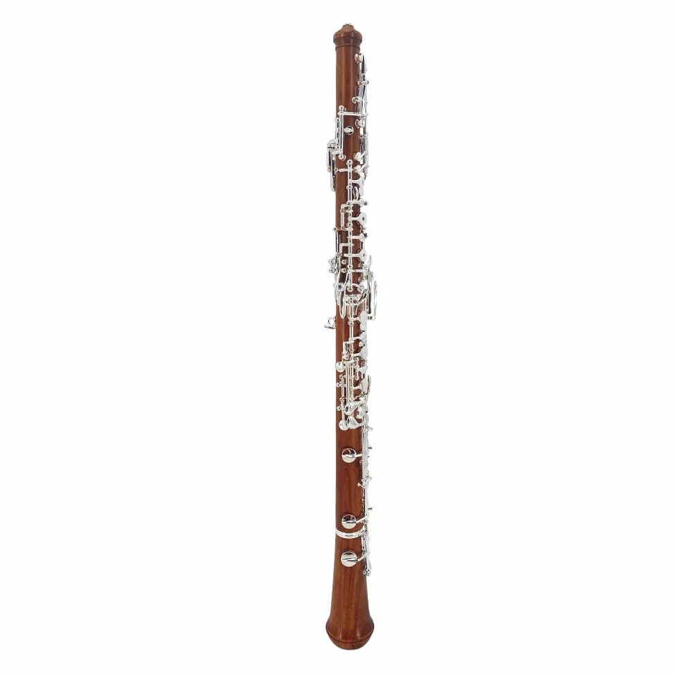 Yinfente Oboe professionale in palissandro placcato argento chiave C sinistra F risonanza semiautomatica strumento a fiato con ance per oboe e guanti, custodia in pelle + borsa per il trasporto e