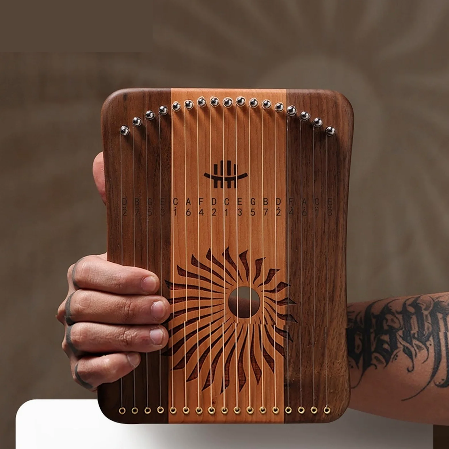 Arpa a Lira Lira 17 31 Corde Fingerplay 31 Corde Arpa Lira Arpa Portatile 17 Corde Arpa Lira Pianoforte Strumento a Tastiera Musicale(17 String Walnut)