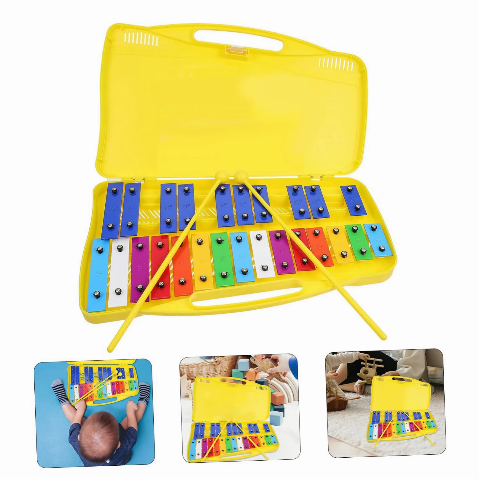 Mikinona Metallofono per Note Colorate Strumento Musicale Percussione Educativo Portatile e Durevole per Sviluppo Ritmo e Interesse Musicale