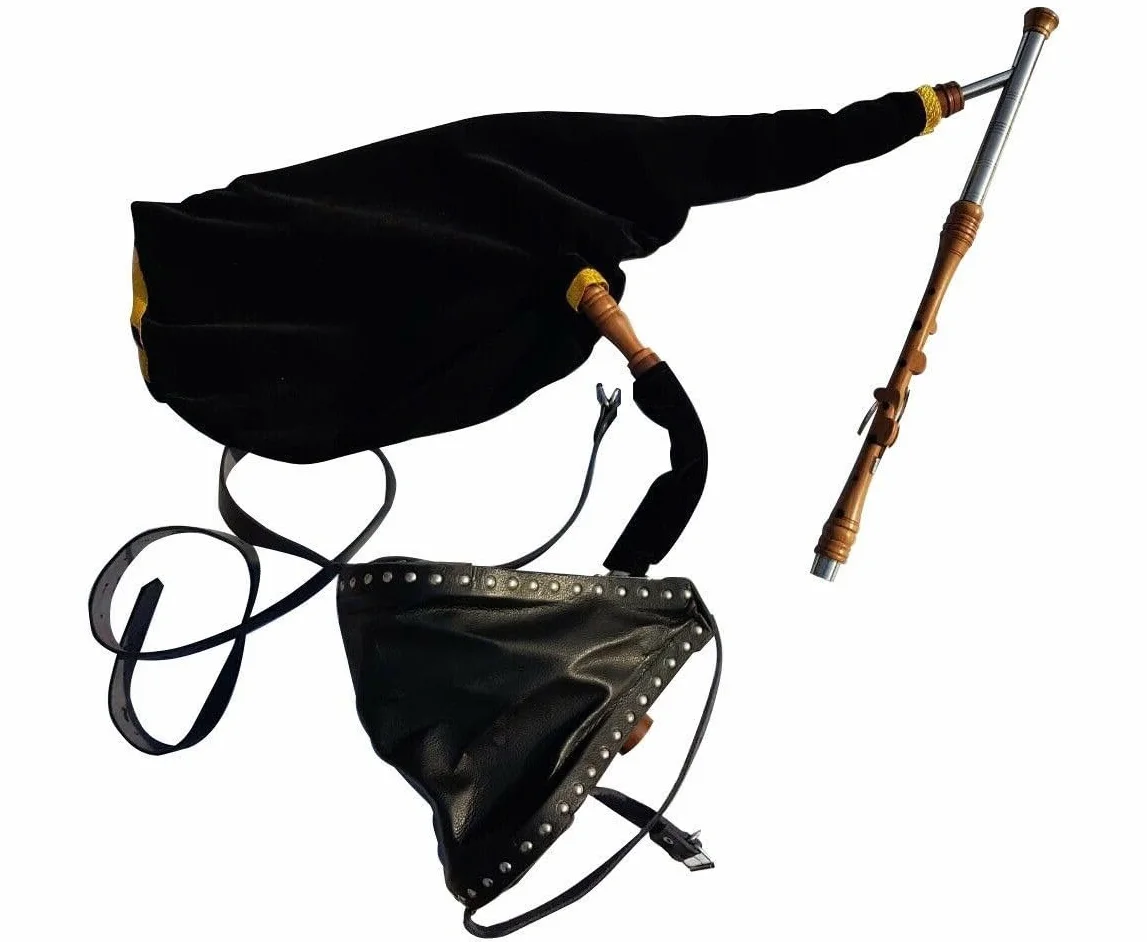 Irish Uilleann Pipes Practice Set in D Studente Cornamusa per Principianti, Starter Set di Cornamuse Irlanda con un 3 Chiave Chanter, Reed e un Libretto Guida per Principianti