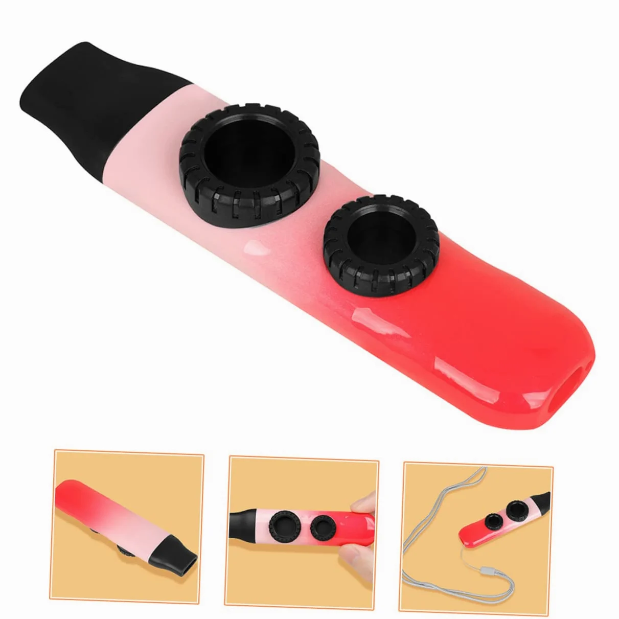 TOYANDONA 3sets Kazoos Plastica Portatili Per Accompagnamento Musicale Strumento Per Chitarra e Violinisti Facile Da Usare Adatto Tutte Le Età e Gradiente