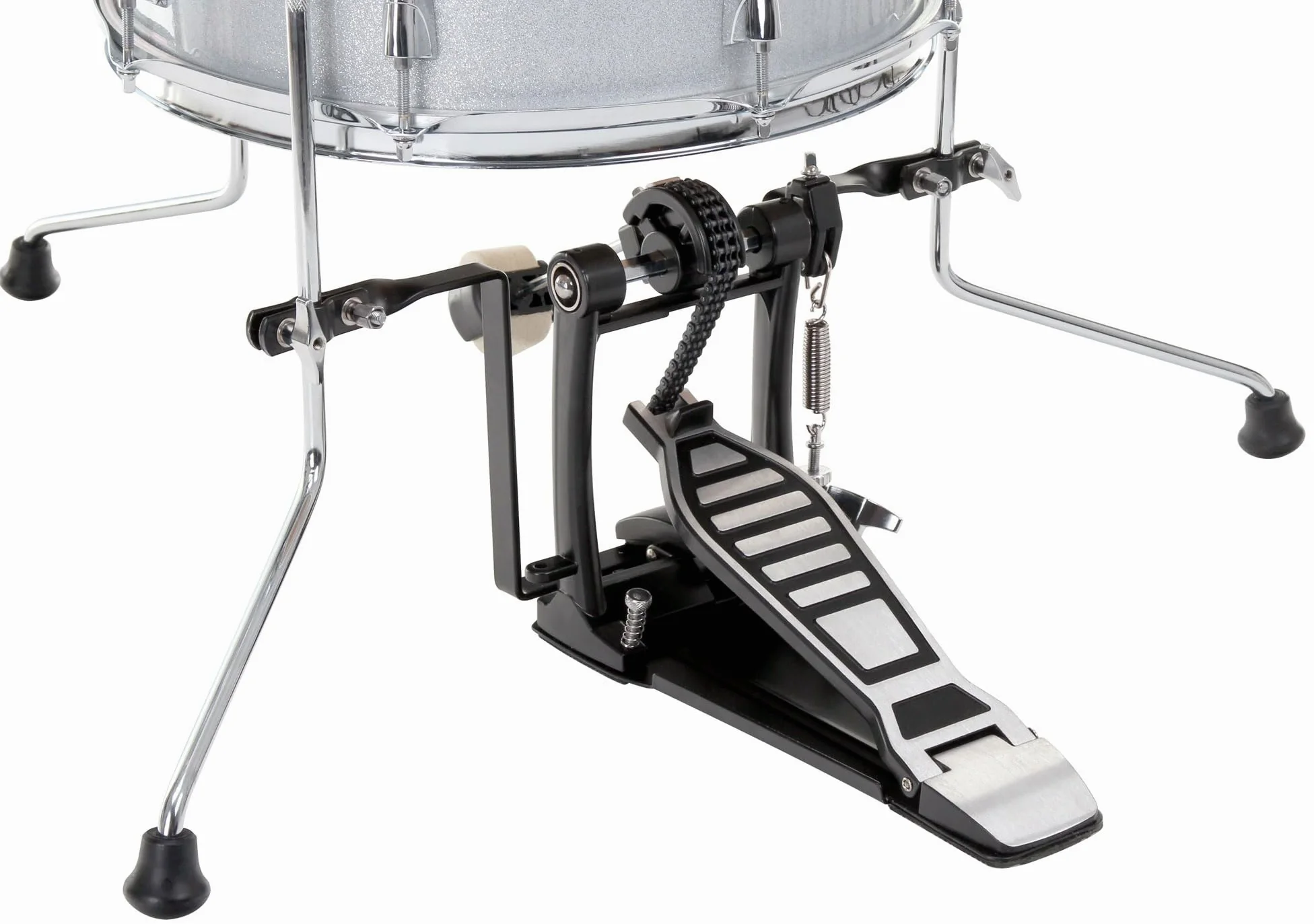 XDrum Club Drumset Cocktail Batteria (incl. piatti, cowbell, bacchette e chiave di accordatura) Silver Sparkle