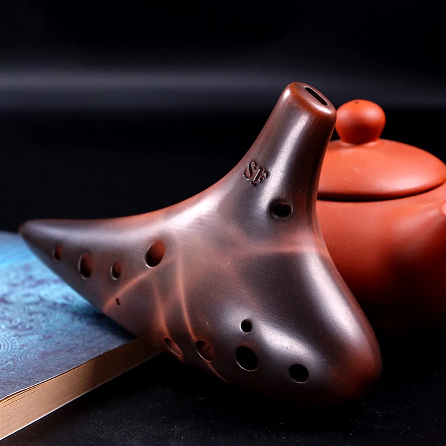 Ocarina a 12 fori con tonalità F acuta Tipo di gioco professionale Ocarina di sabbia viola Strumento musicale Strumento ocarina