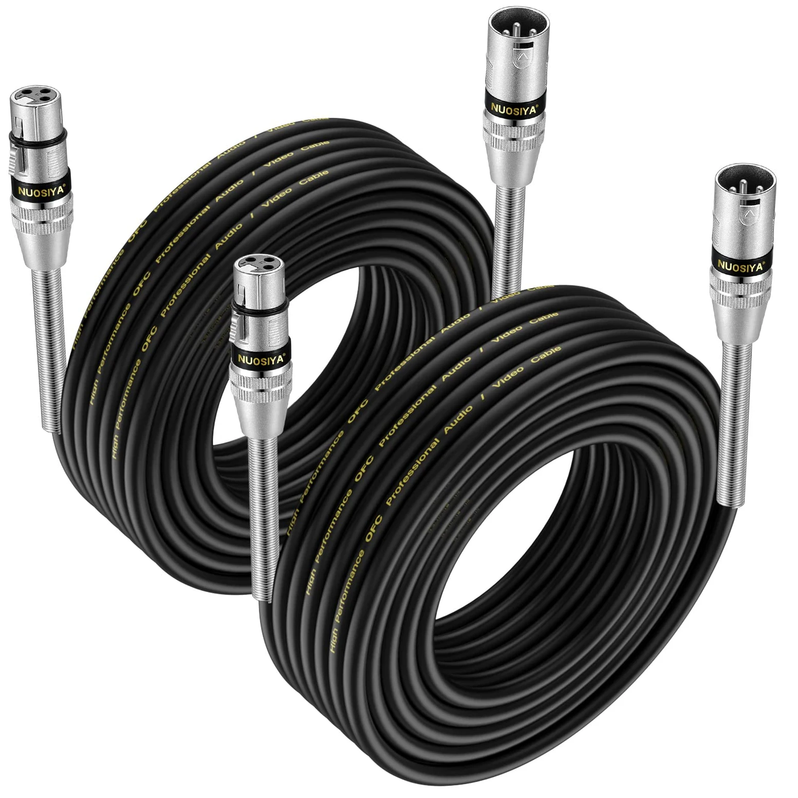 Cavo XLR Bilanciato 10m, 2 Pacchi Design SR a molla in metallo Cavo per Microfono,per Registratore da Studio, Microfono, Mixer, Sistema di Altoparlanti