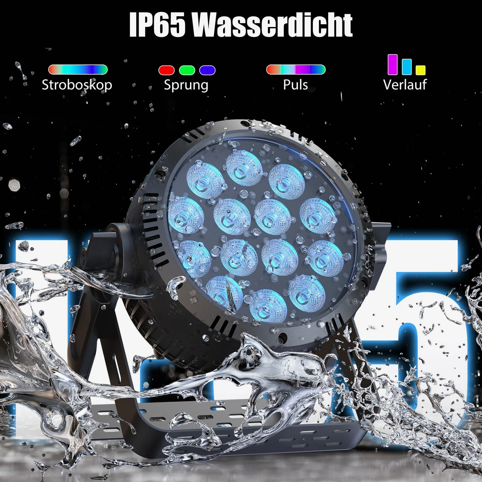 2PCS 210W Par LED IP65, RGBW 14 LED Luce Scena Impermeabili Controllo D MX 4/9CH, Dimmer 0-100% illuminazione da palco per Discoteca show Festa Scena Performance nei Giorni di Pioggia