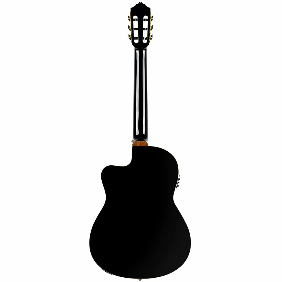 Ortega Classical Guitar Performer Series 4/4 Inclusive Custodia Manico Sottile Thinline Body - Nero (RCE138-T4BK)