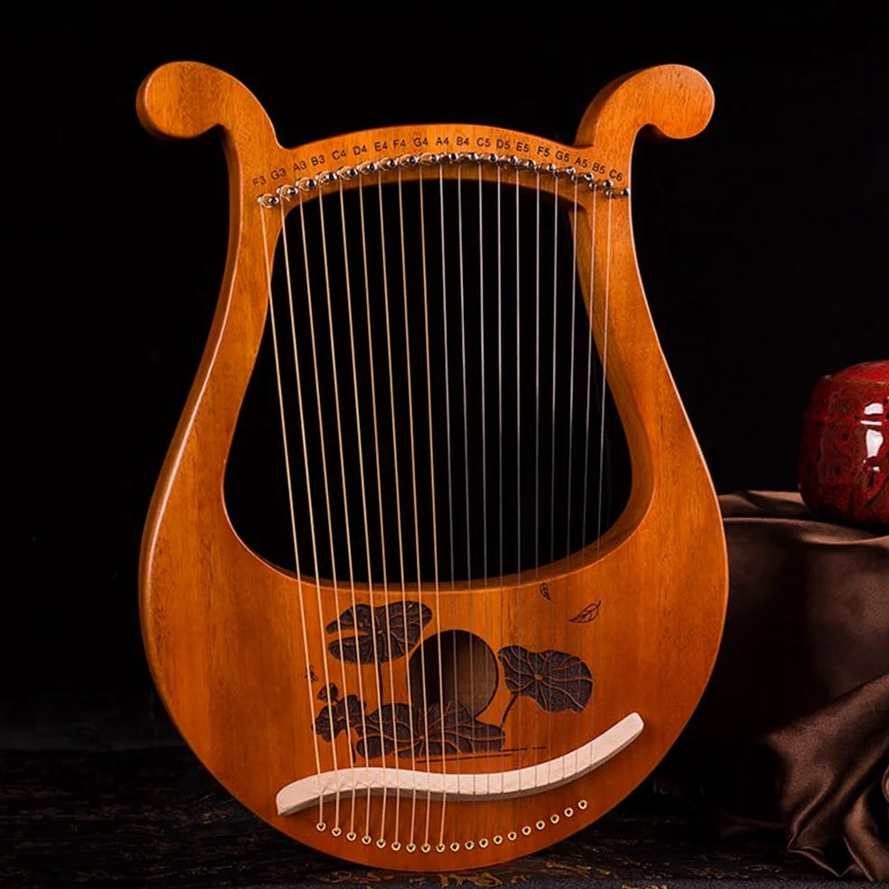 Arpa A Lira Arpa per Principianti A 19 Corde, Piccola Arpa Portatile A 19 Toni Strumenti Musicali A Lira A 19 Corde Arpa A Lira In Legno Massello Facile da Usare
