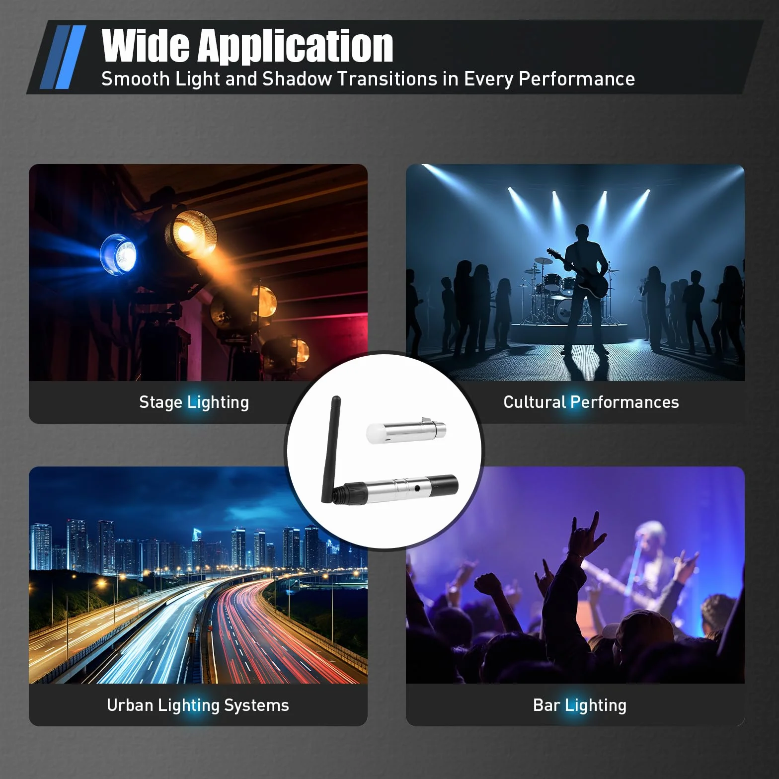 Dmx Controller Wireless Dmx 2.4G ISM 1DMX512 trasmettitore radio e 7 ricevitori radio DMX512 LED Lighting Controller per luci da palco