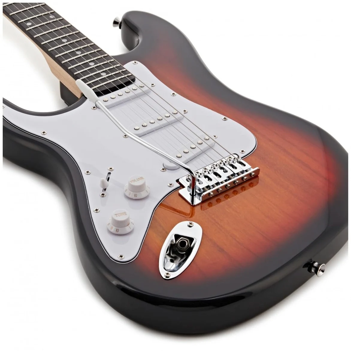 Chitarra Elettrica LA per Mancini di Gear4music, Sunburst | Per mancini principianti e chitarristi in progresso, corpo leggero e comodo, tre pickup single coil