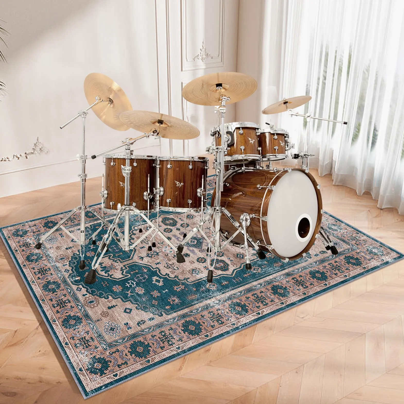 Tappeto per Batteria Tappeto a Tamburo Insonorizzato Tappetino per Batteria e Percussioni 120 x 70 cm Tappeti Rettangolari Antiscivolo per Batteria Elettroniche Rullante Acustica Grancassa