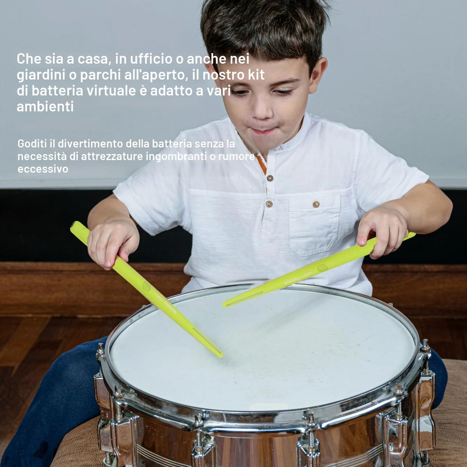Bacchette per Batteria Ad Aria, Set per Batteria Elettrica Portatile Kit per Batteria per realtà Virtuale con Bacchette, Pedali, Set per Batteria Elettronica Pratica per Bambini