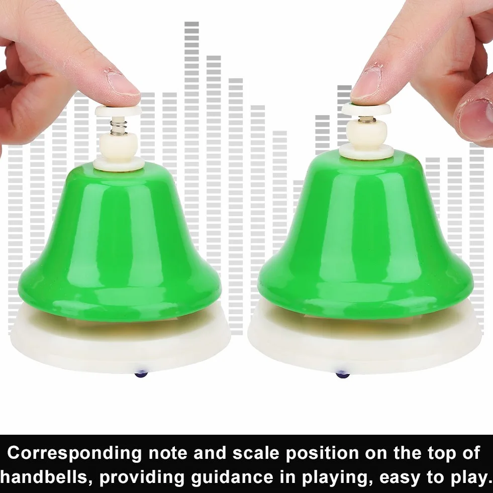 Alomejor Hand Bells Set 8 Note Diatonic Bells per Bambini Strumento Musicale a Percussione Giocattolo