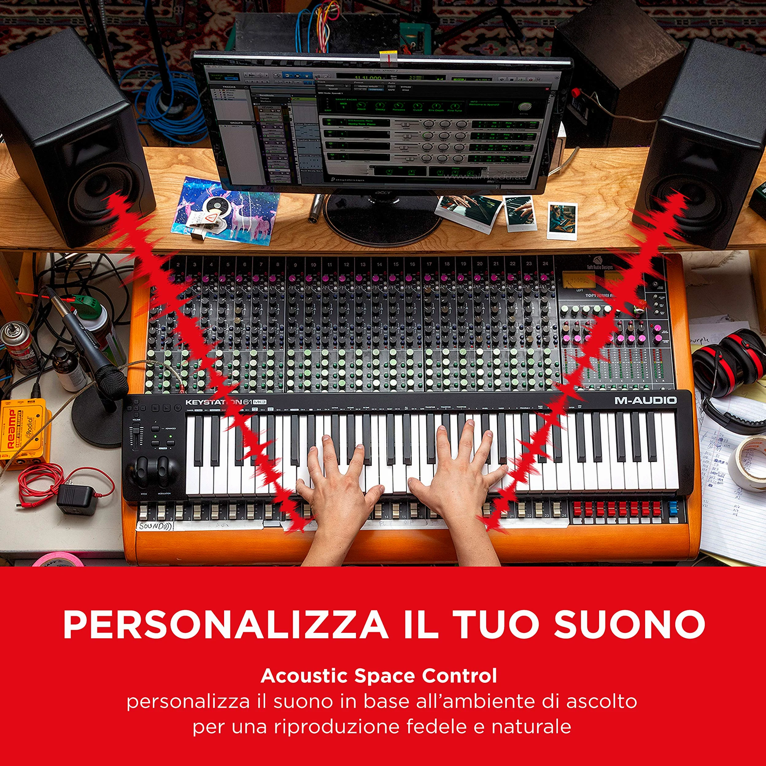 M-AUDIO BX5 D3 - Cassa Monitor da Studio Attiva da con Woofer da 5" e Controllo Acoustic Space, Riferimento per Produzione Musicale e Mixaggio
