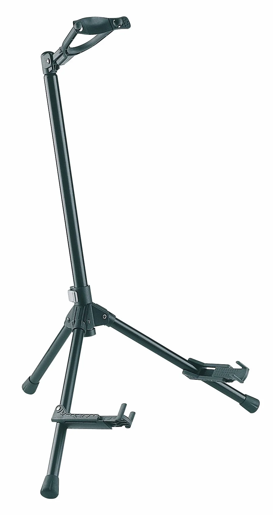 K&M 17685 Supporto per chitarra Memphis 20 nero - profondità d'appoggio 6,8 - 12,7 cm - con chiusura di sicurezza, regolabile