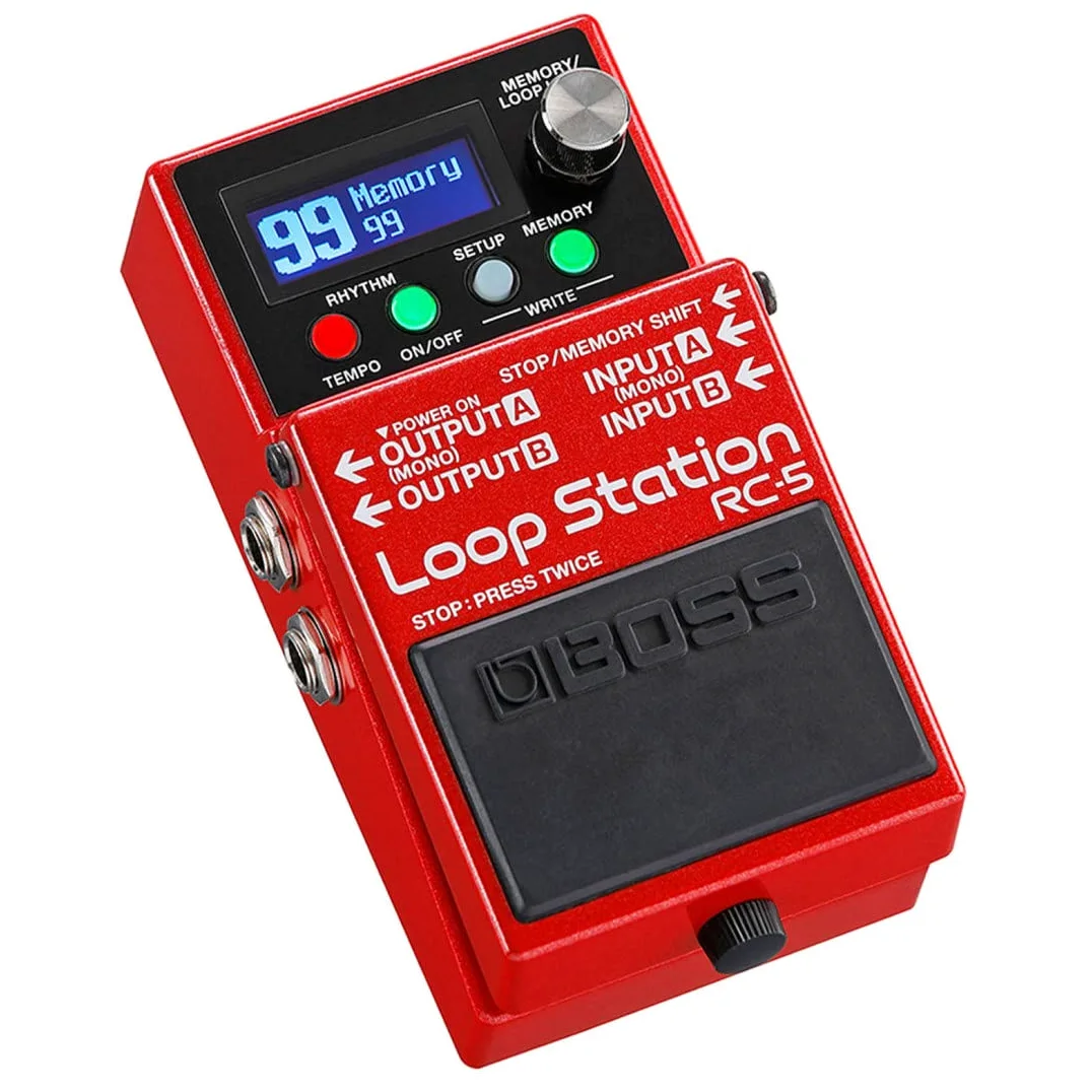 Boss RC-5 Loop Station - Dispositivo per effetti a pedale + alimentatore Keepdrum 9 V