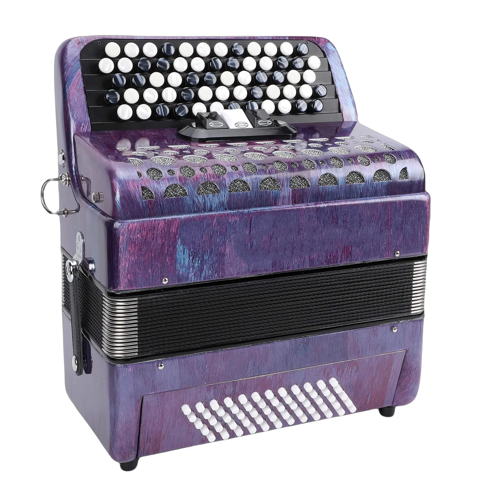 CHICIRIS Acordeones Para Adultos, Fisarmonica Cromatica a 62 Tasti E 60 Bassi, Accordatura F B E, Suono Completo Professionale con Borsa Portatile Imbottita E Tracolla Regolabile, per