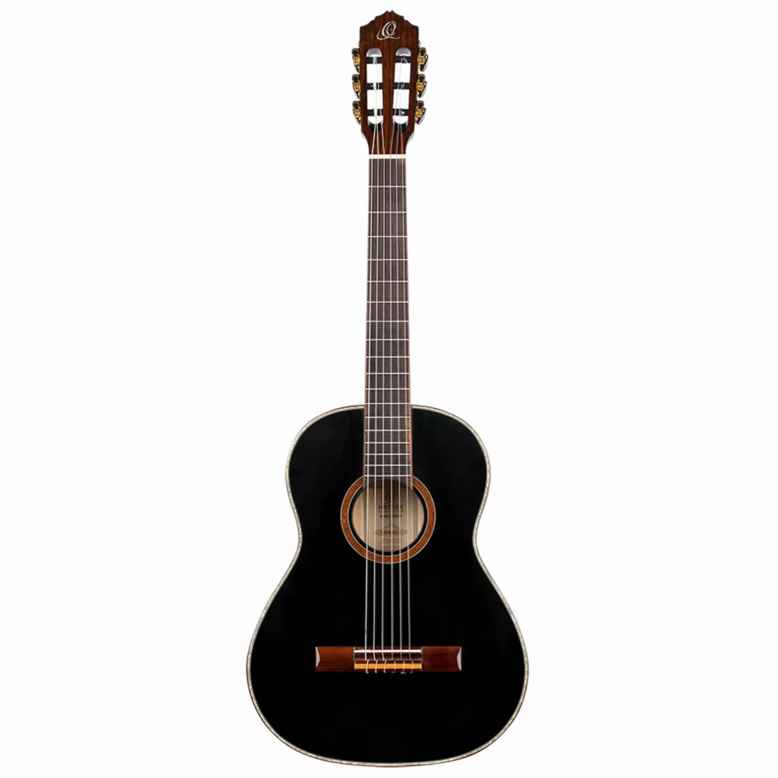 Ortega Guitars Chitarra Concerto Nera Misura 3/4 - Serie Family - include Gig Bag - mogano/top in abete (R221BK-3/4)