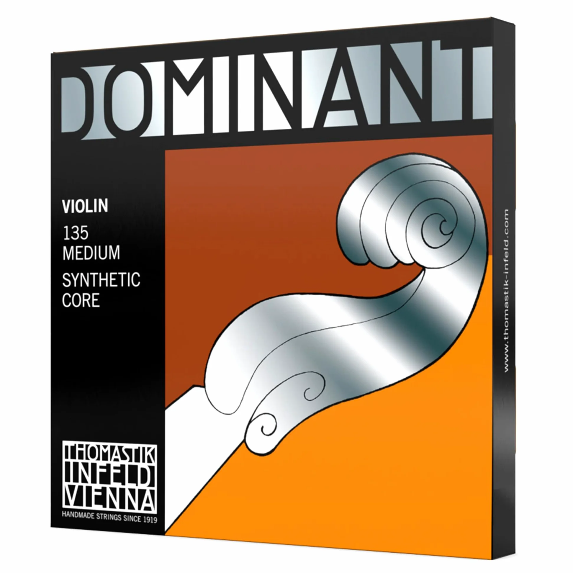 Thomastik Corde per Violino Dominant nucleo di nylon, set 4/4 medium, Mi in acciaio rivestimento alluminio