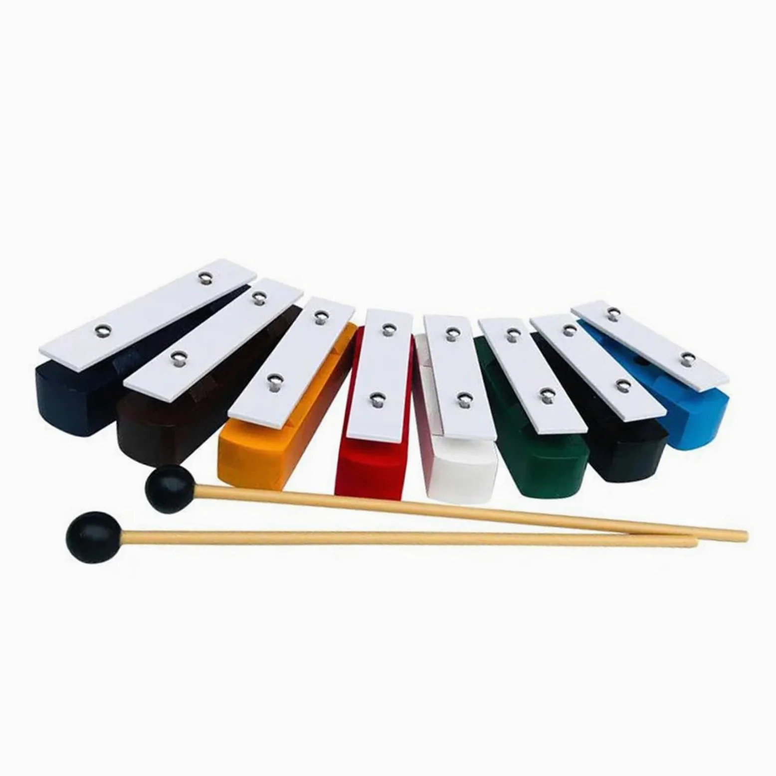 Xilofoni Percussion Kit Xilofono Piastra In Alluminio A 8 Toni E Mattone Sonoro In Legno Con Martello Percussivo