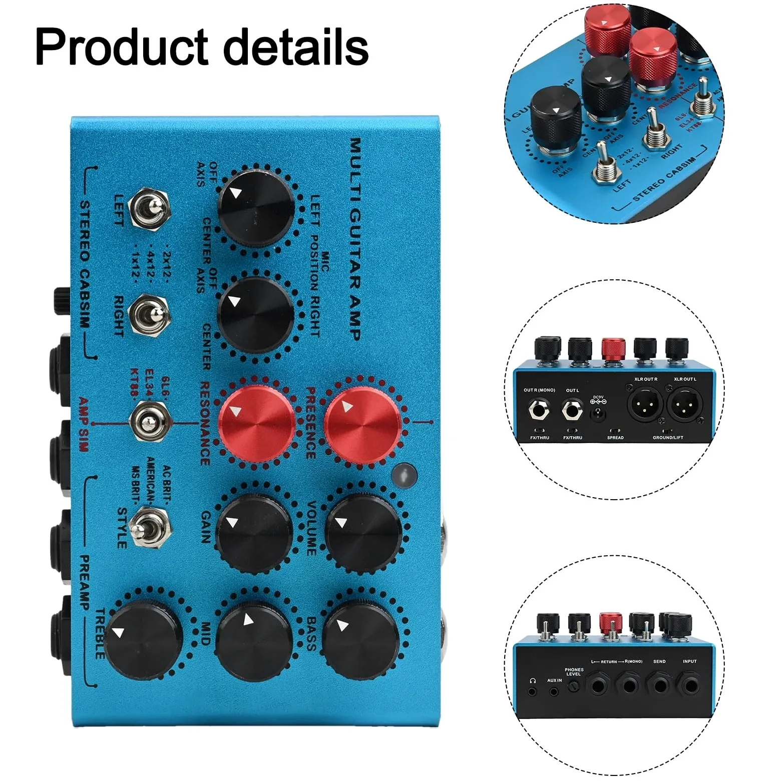 Pedale multi funzionale per chitarra con effetto audio mosky True Bypass, per esercitarsi con basso elettrico, uso domestico, nero