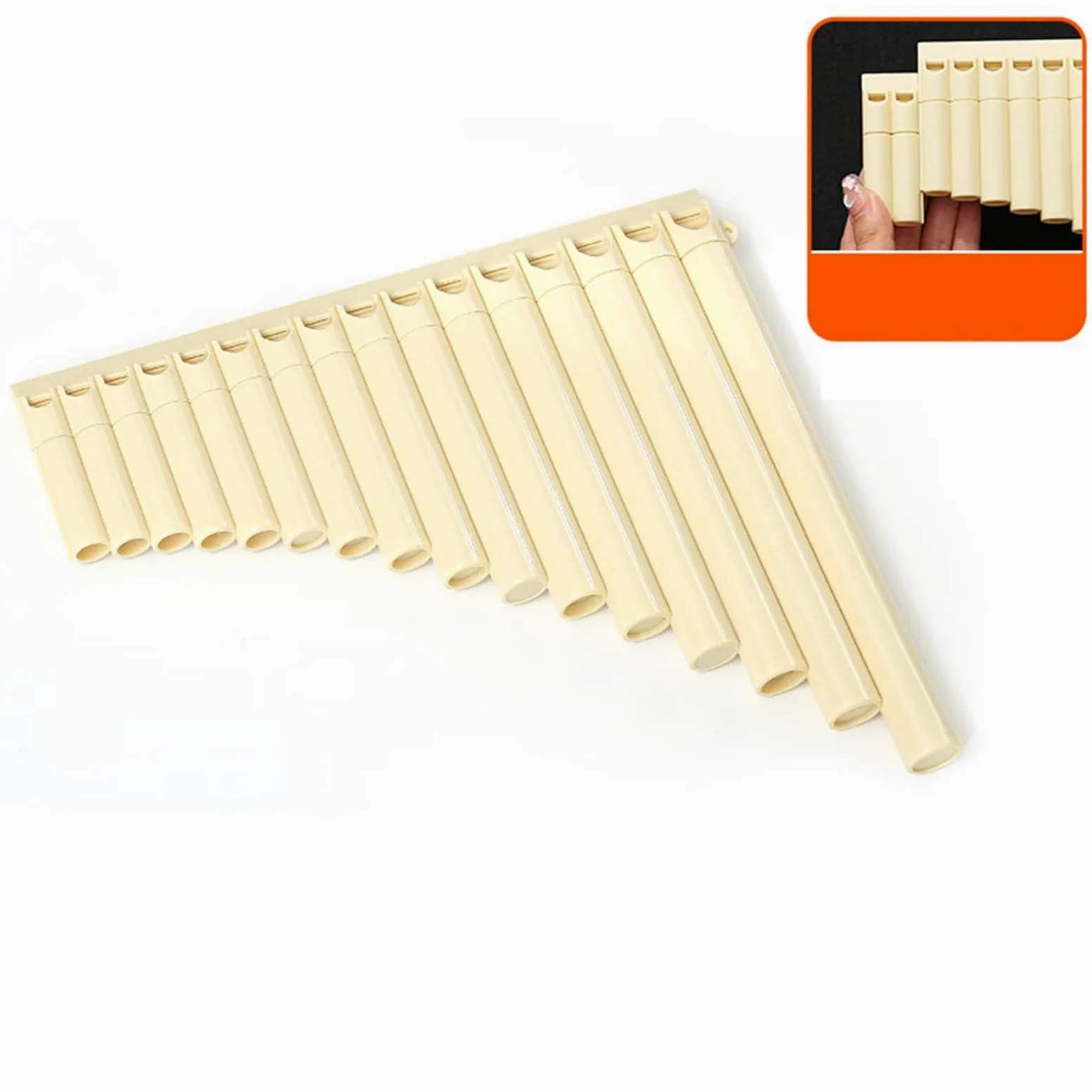 Flauto Pan Flauto Di Pan Professionale A 16 Tubi Per Principianti(Beige)
