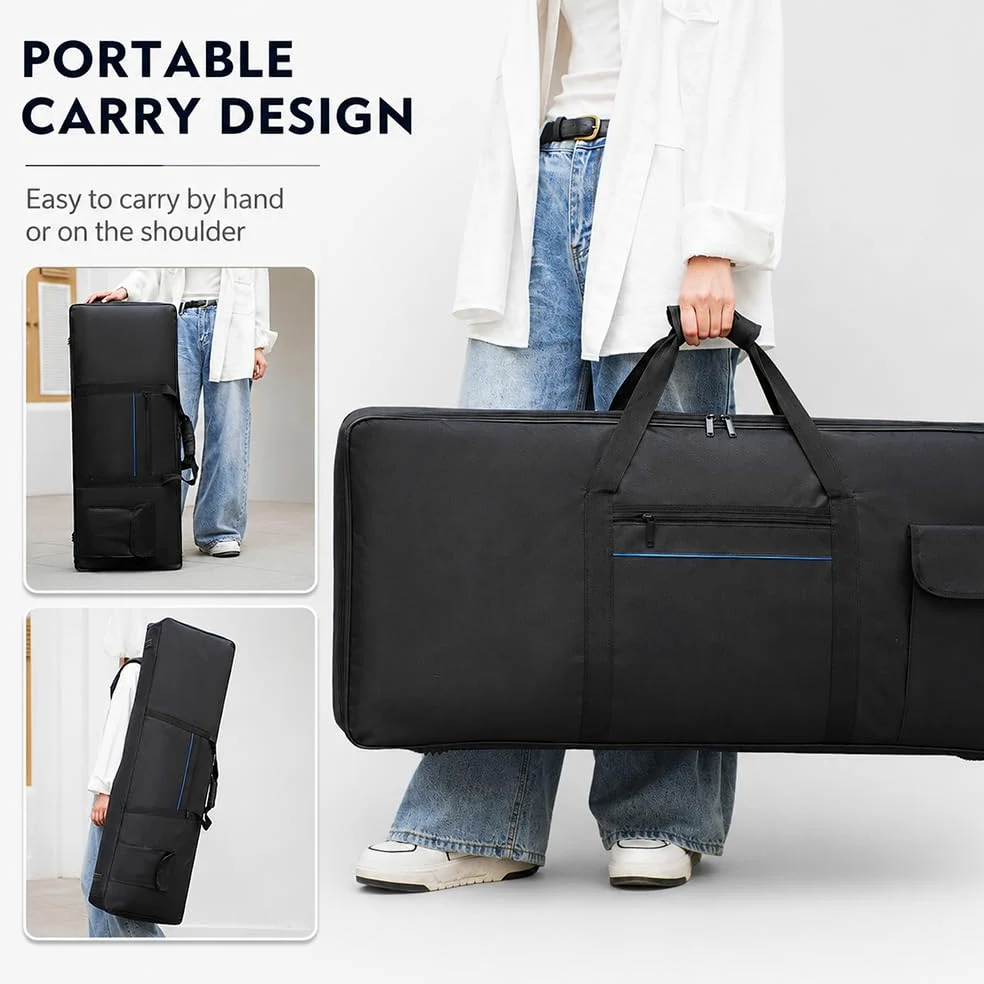 Borsa for Tastiera da 61 Tasti for Casio CT-S195 2022-2026 Custodia Imbottita | Custodia protettiva portatile for tastiera elettronica a 61 tasti con maniglie e tasche portaoggetti