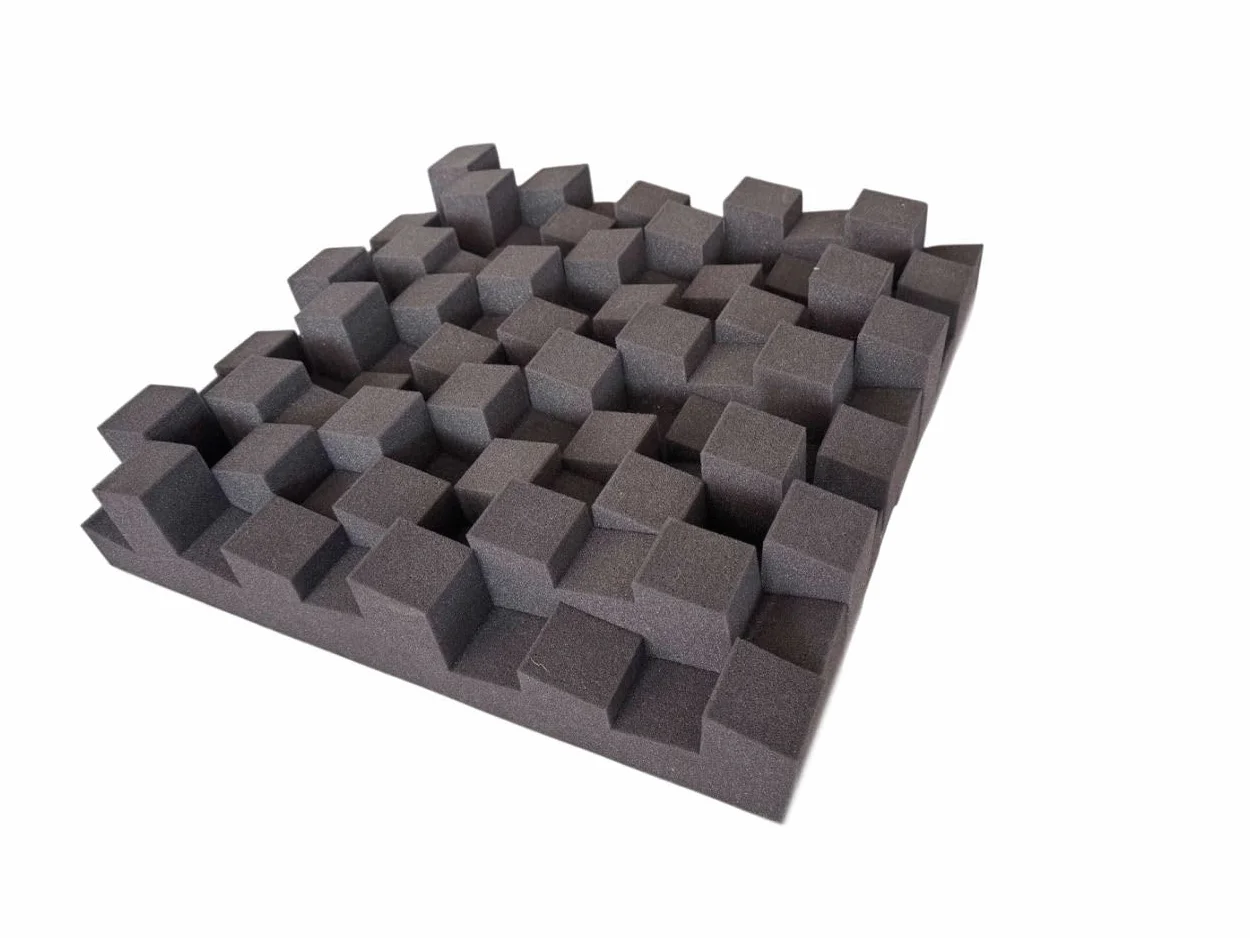 Pannello Acustico Fonoassorbente, 50x50cm, Diffusore QRD 2D, 10cm Spessore. Per Pareti e soffitto. Inclusi Ganci di installazione. Non spedito sottovuoto.