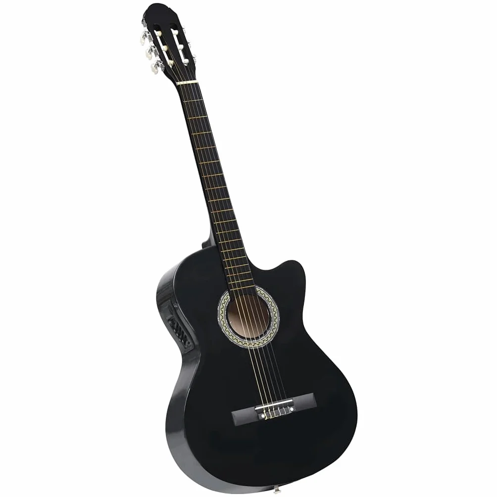 Set Chitarra Western 12 pz con Equalizzatore e 6 Corde Nera-70139