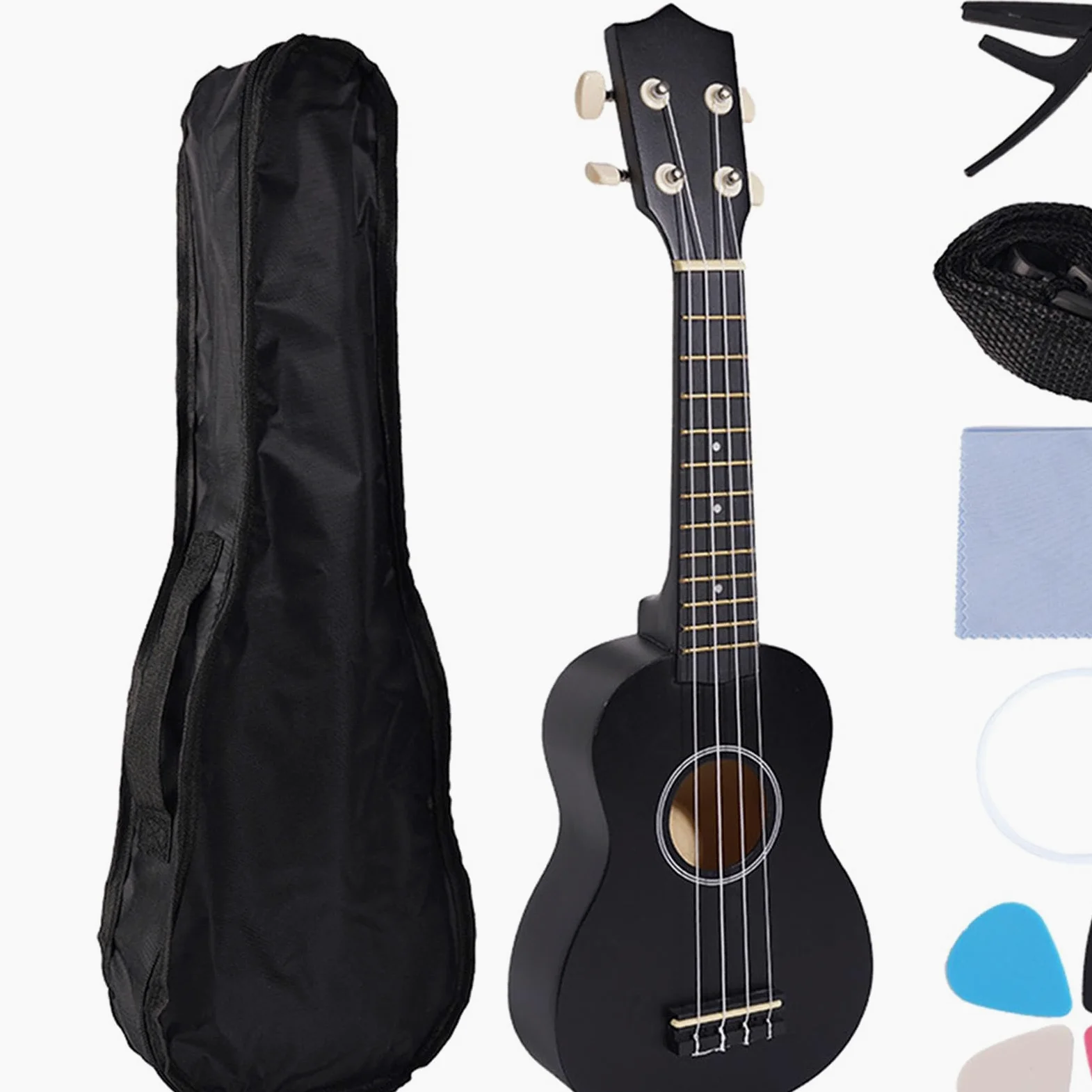Ukulele Professionale per Bambini a 4 Corde, Mini Ukulele per Bambini - Chitarra Da 21 Pollici per Bambini Dai 3 Anni in Su, Nero