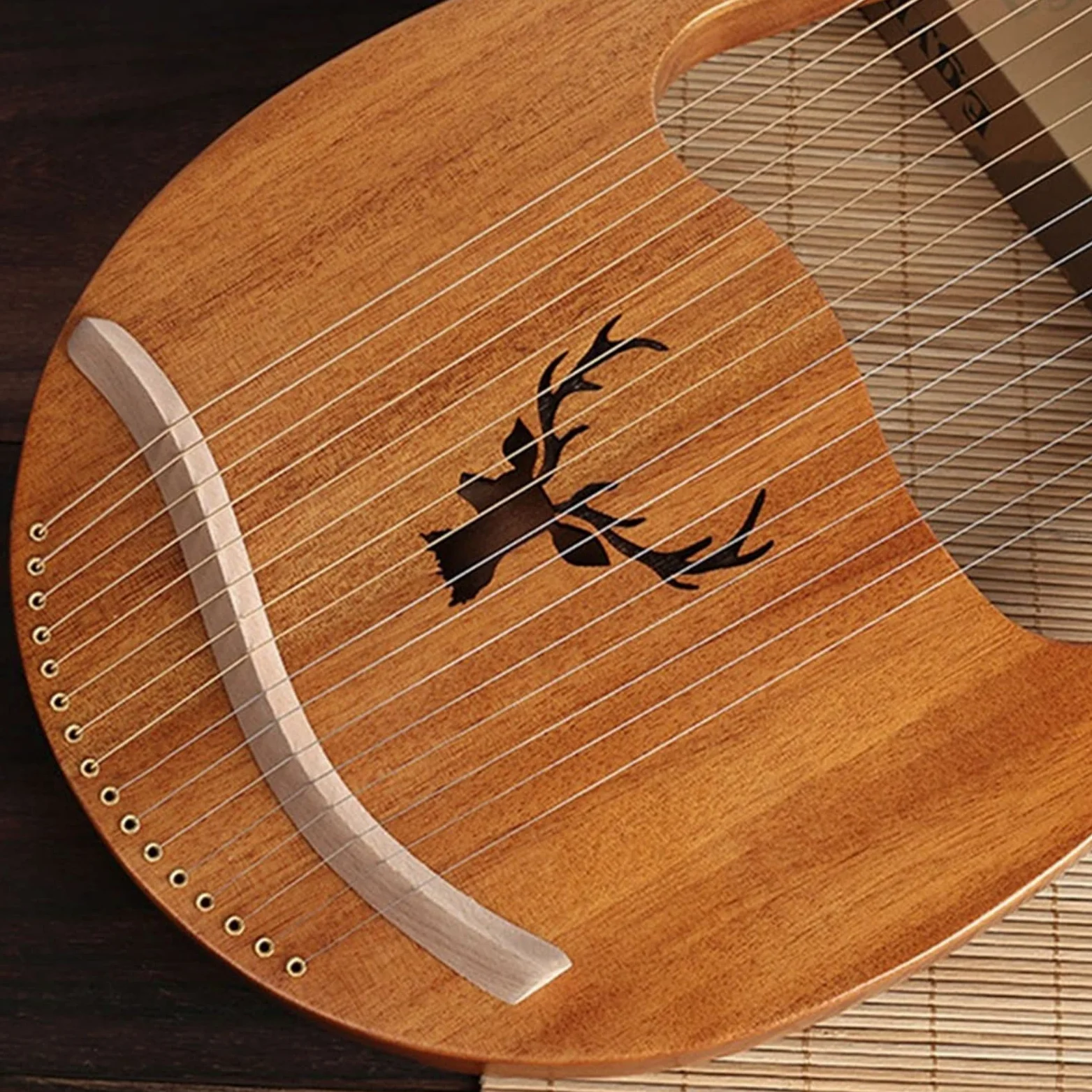 Arpa portatile Arpa in legno mogano Arpa 16 corde Arpa 16 toni Strumento musicale lira portatile