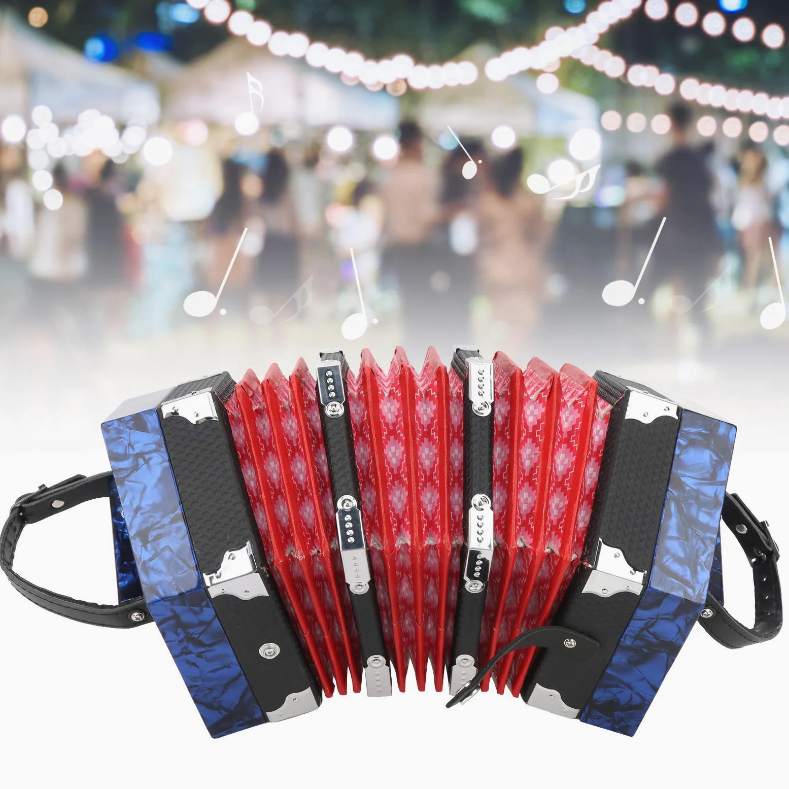 Farticella per cinturino a mano regolabile Sustvita, concertina professionale con design ergonomico, elegante borsa da trasporto e timbro ricco per musicisti (Royal Blue)