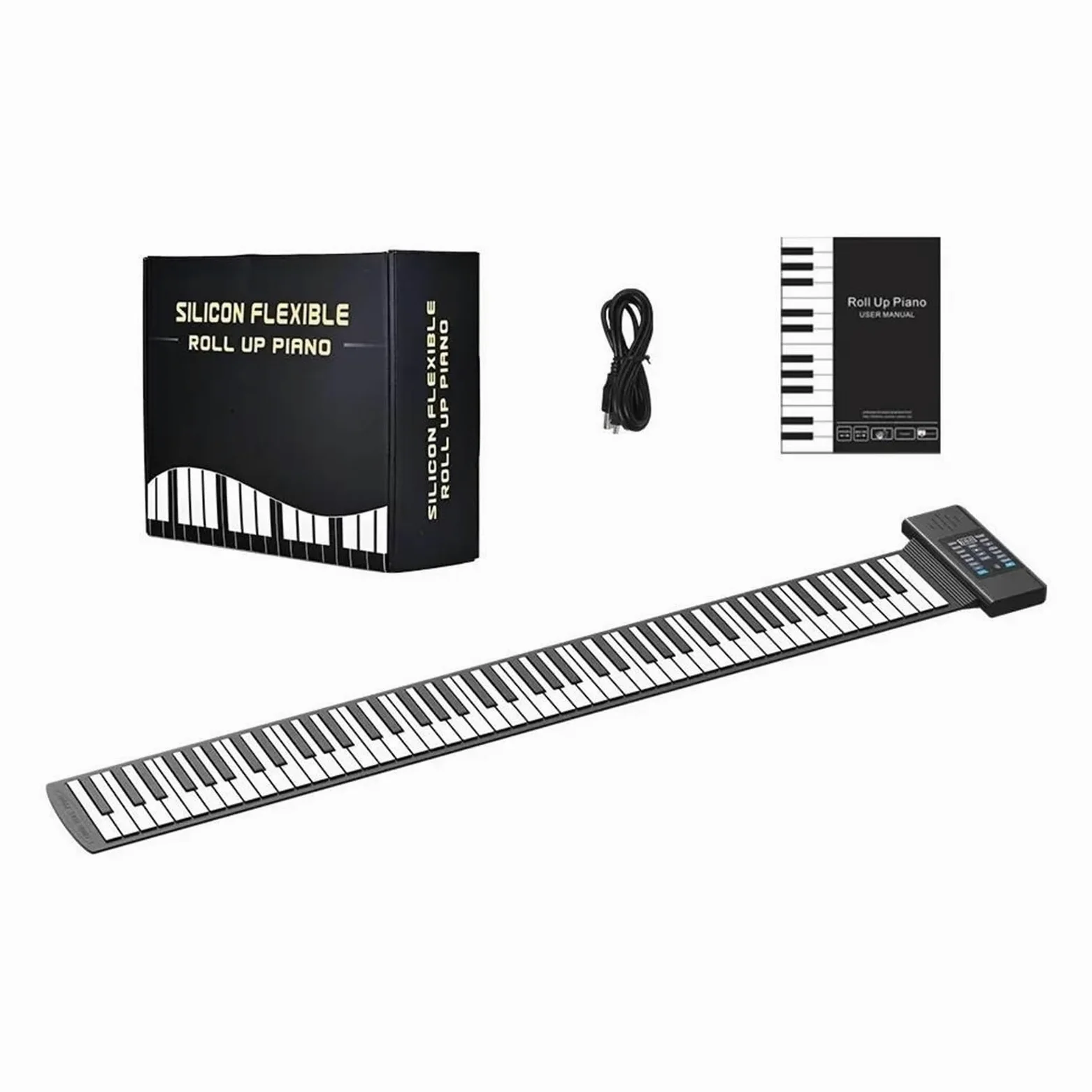 Tastiera Digitale Per Principianti Tastiera Flessibile Portatile In Silicone Morbido ABS Con Clacson E Pedale 88 Tasti MIDI E Carica USB(Converter 3)