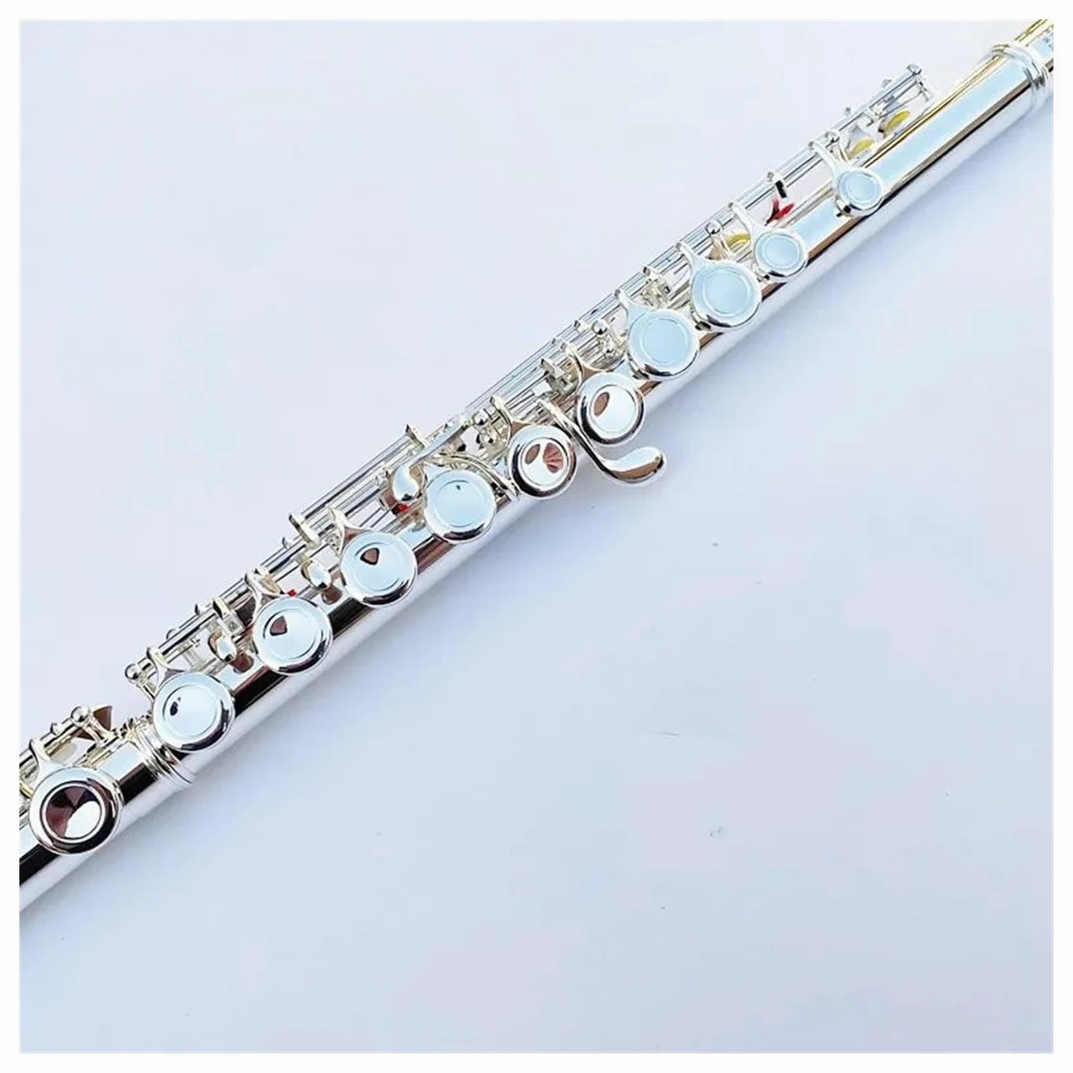 Set di flauti a 16 Fori Chiusi con Chiave di Mi, Flauto Placcato in Argento, Tono di Do, Materiale in Rame Bianco, Strumento Orizzontale.,