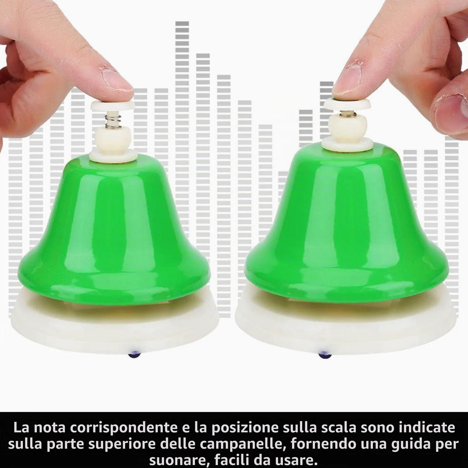 Set di Campane a Mano Colorate Diatoniche a 8 Note Set di Strumenti Musicali Strumento a Percussione Colorato per Matrimoni Scolastici di attività Familiari