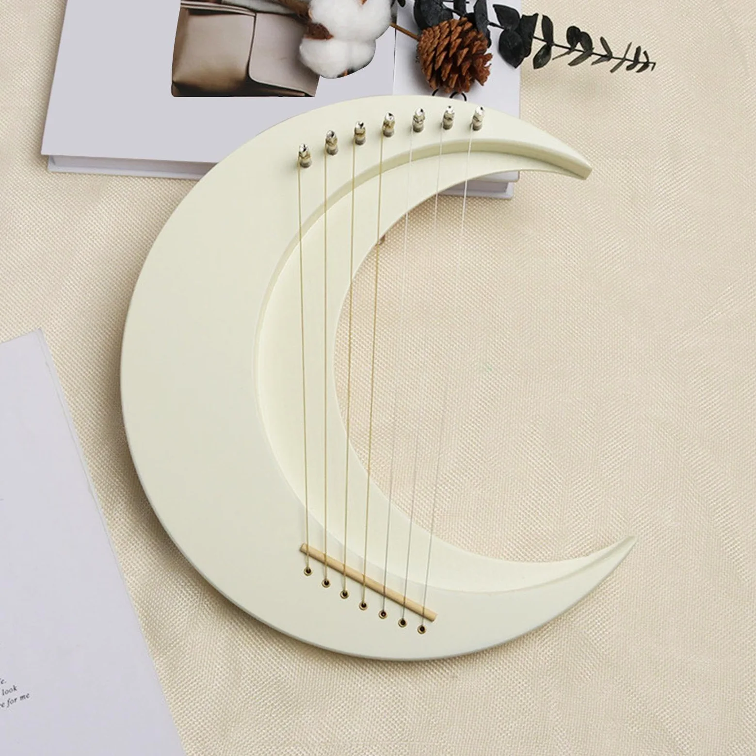 Lyre Harp Musical Instrument-Lyre Crescent a 7 corde, Crescent a | arpa a forma di luna, lira, strumento di