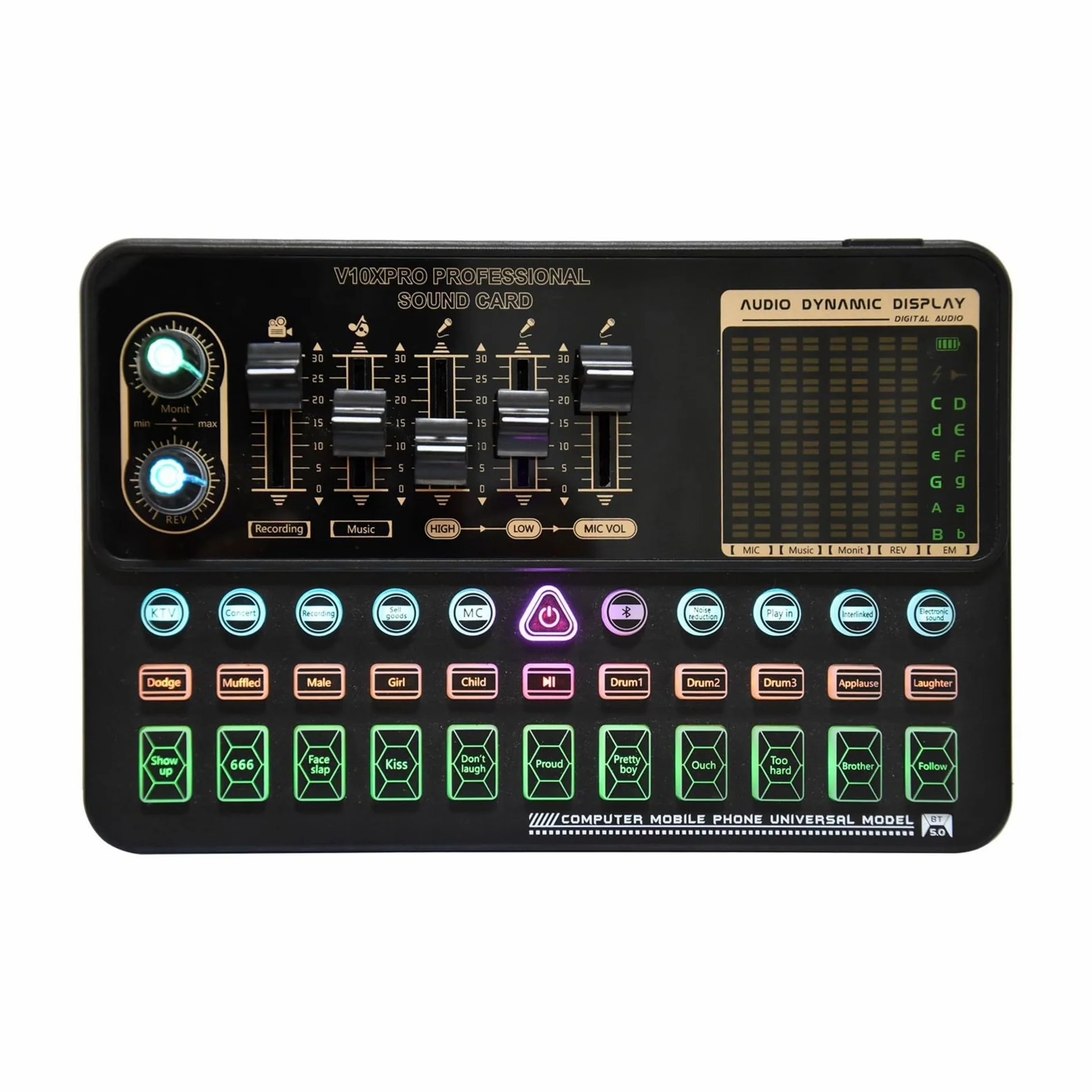 Podcast Kit, Multi-sound Live Sound Card K-song Net Anchor Set Bracket Equipment Rosso(Dark Gray)