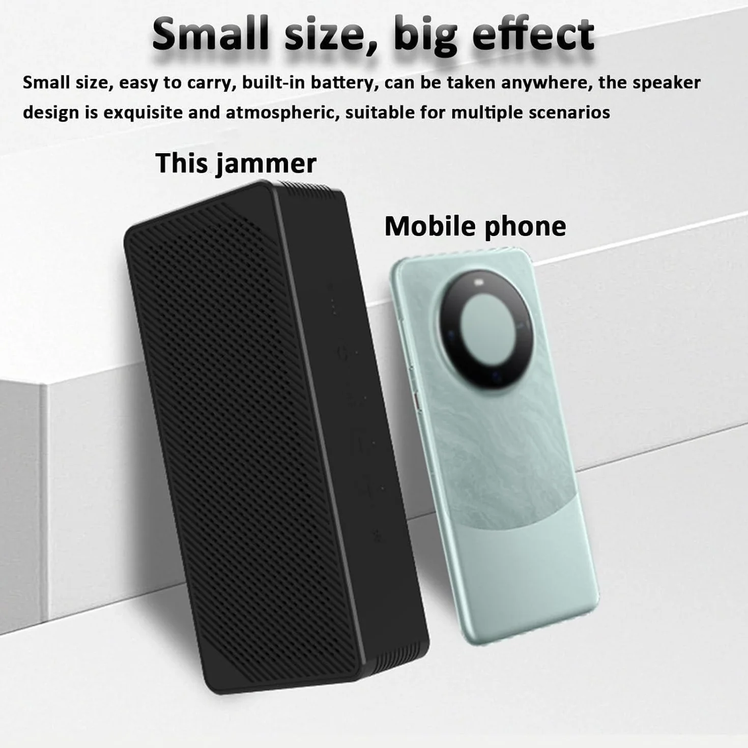 Jammer microfono ad attivazione vocale portatile, dispositivo anti-registrazione a ultrasuoni, scudo di interferenza a 270° per riunioni sicure e uso in ufficio