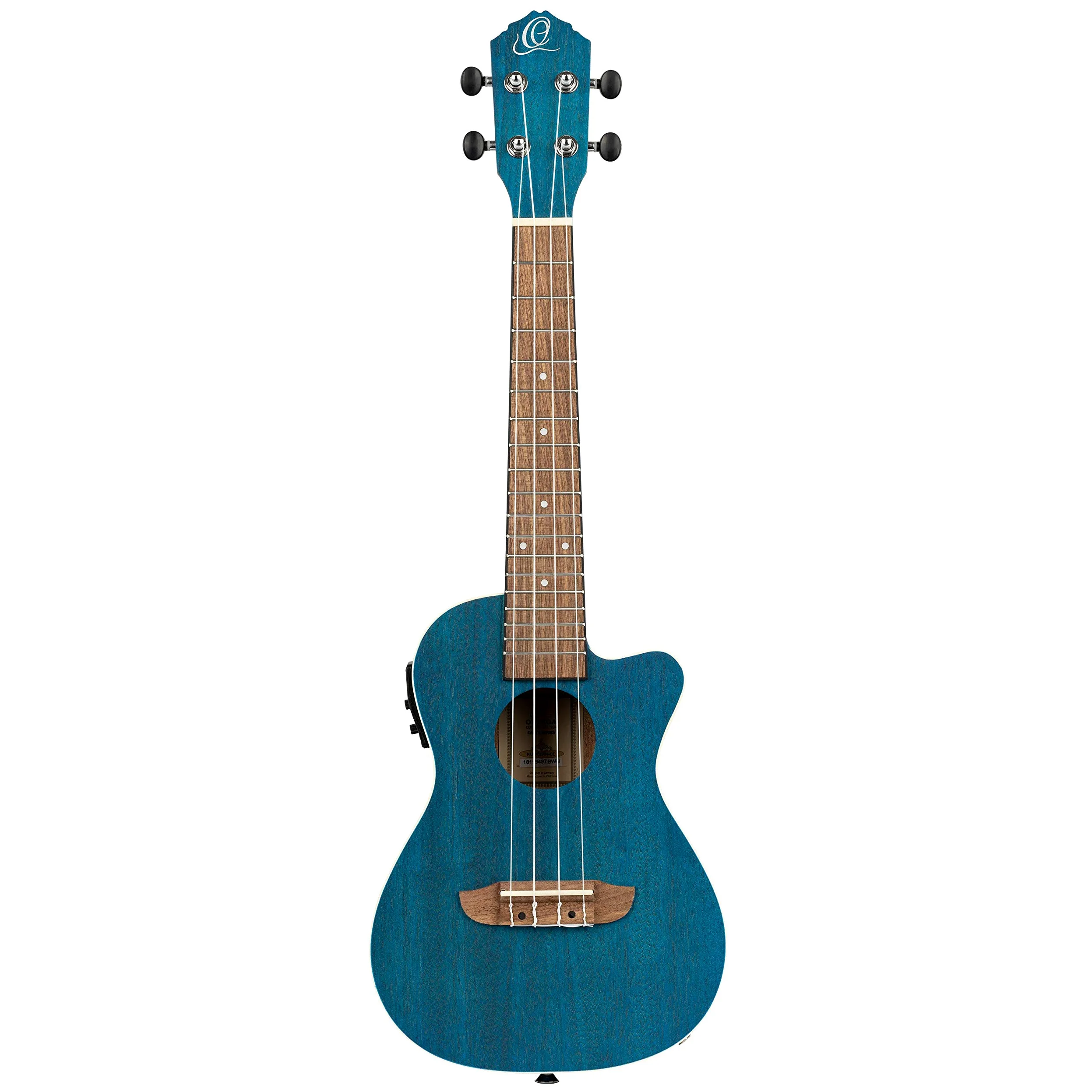 Ortega Guitars Ukulele Concerto Elettro-Acustico – Earth Series – con Cutaway – Okoume, Dark Blue (RUOCEAN-CE)