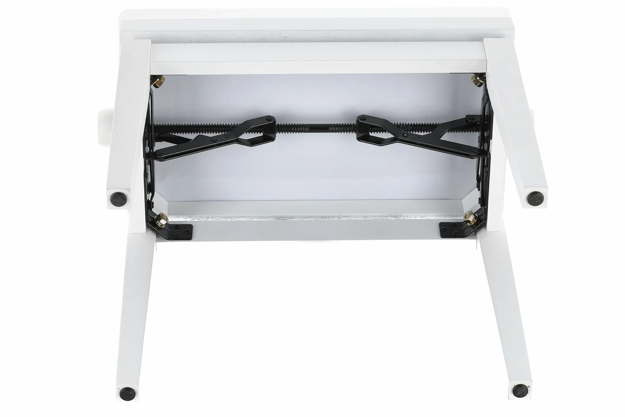 GEWA panca per pianoforte deluxe in vinile - bianco lucido - legno massiccio - coprisedile in vinile - seduta 52x30cm - regolabile in altezza - fissaggio ad alta resistenza - carico di rottura 2t