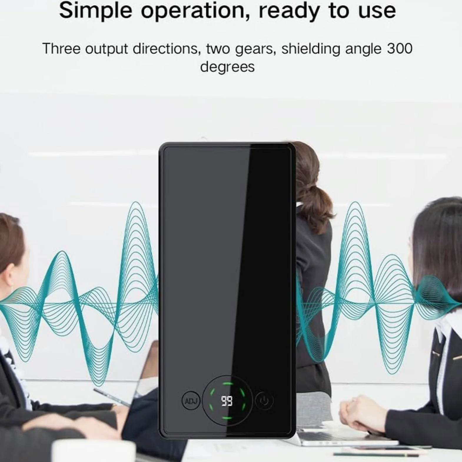 Blocco delle registrazioni telefoniche, Jammer Audio del Segnale Mobile con Telecomando, 4000 mAh Anti-Alimentazione con Portata 1-50 m, per Anti-Mobile