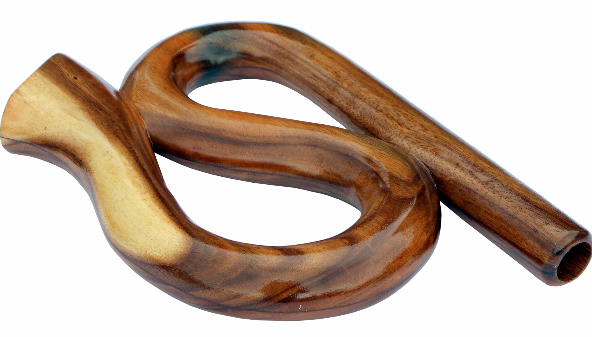 Didgeridoo rotondo 40 cm in colore legno - strumento a fiato realizzato a mano in legno soar - Travel Didge & strumento in legno - compatto, suono e autentico DID104