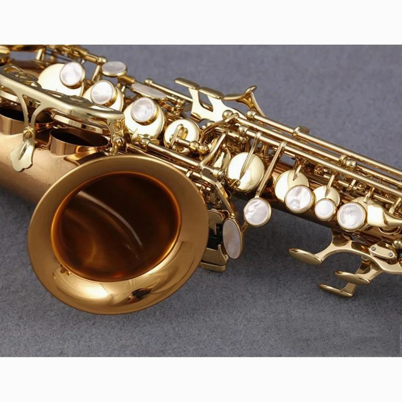 Professionale Sassofono Sassofono Soprano Per Studenti Si Bemolle Caffè Oro Sax Soprano Curvo Professionale Strumento Musicale (Color : Cloth bag)