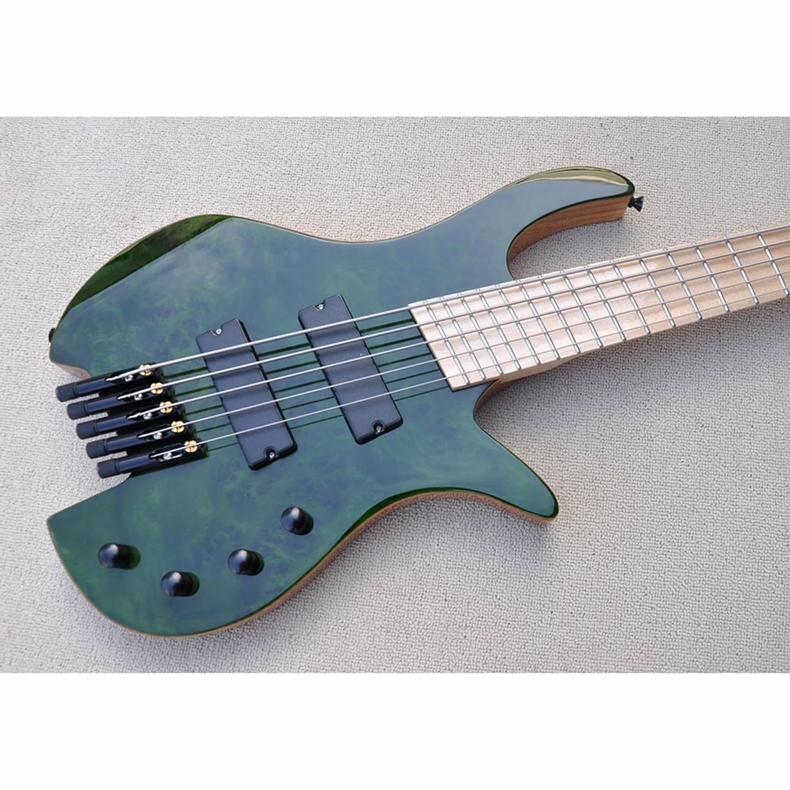 Basso Elettrico Senza Testa A 5 Corde Con Tastiera In Acero Corpo In Frassino Pickup/tasti Inclinati Professionale Chitarra Elettrica Senza Testa