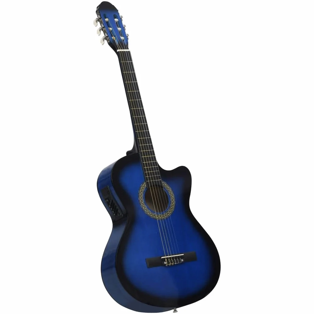 Set Chitarra Western 12 pz con Equalizzatore e 6 Corde Blu-70141