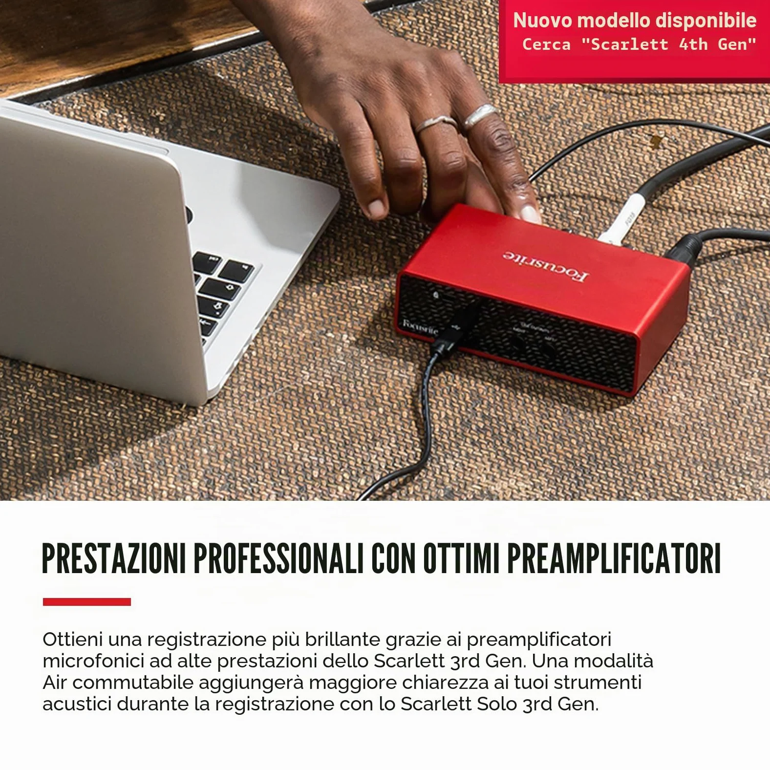 Focusrite Scarlett Solo Studio (terza Generazione), pacchetto Interfaccia Audio USB - Per Chitarristi, Cantanti E Produttori, Con Microfono A Condensazione E Cuffie, Per Registrare