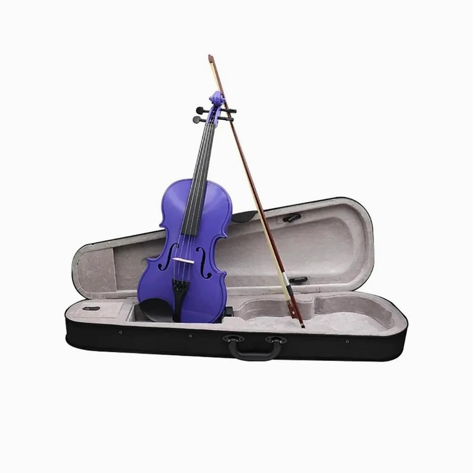 Violini Violino 4/4 Violino acustico in legno massello Viola Set Scuro/Viola/Rosa Violino acustico 4/4(Purple)