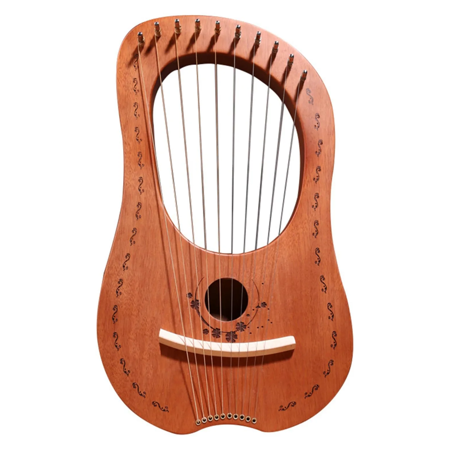 Lyre Harp - Strumento di lira in mogano a 10 corde, arpa celtica portatile | arpa musicale con corde in acciaio | Musica folklorica lira pratica strumenti viaggi esibizioni regalo musicisti Prin