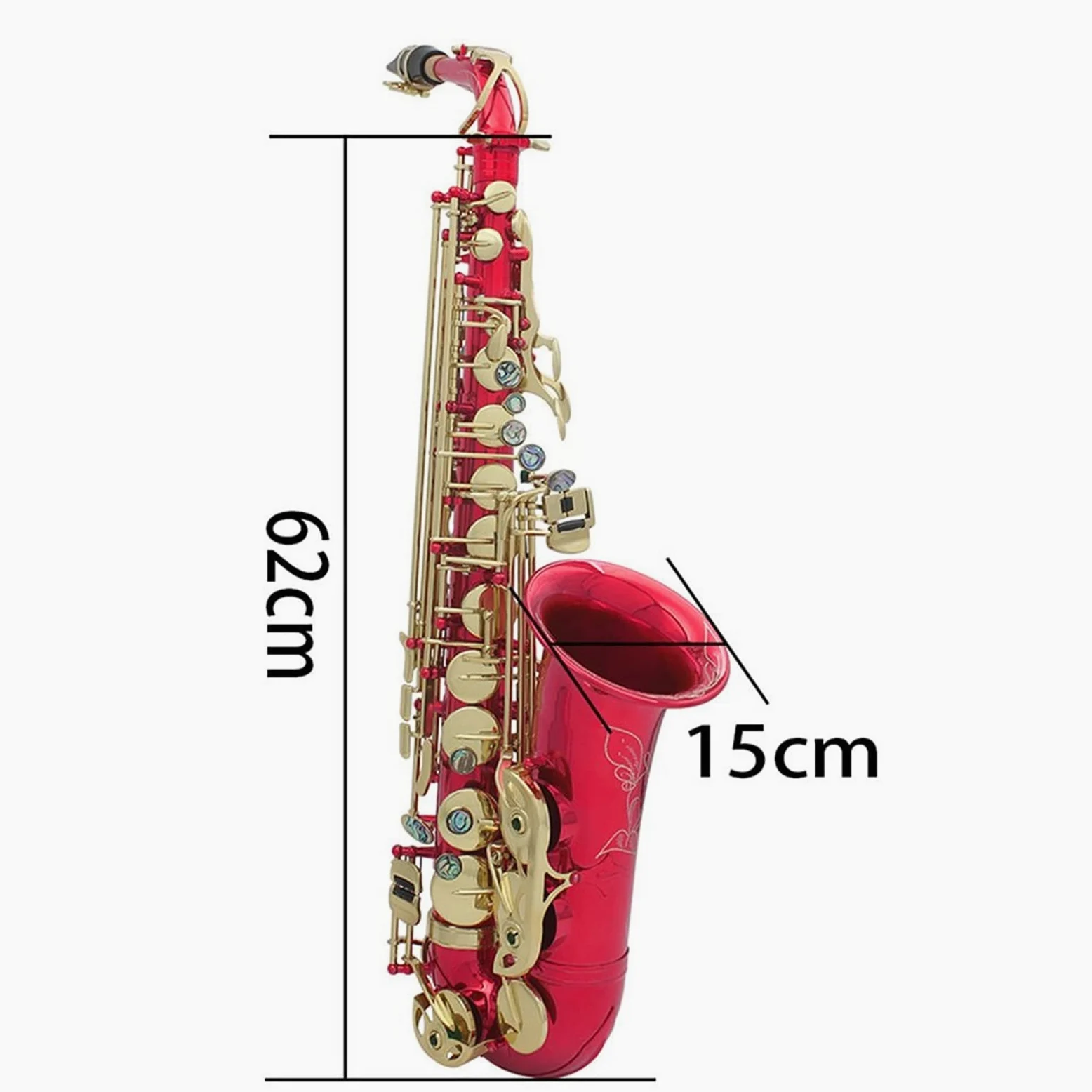 Sassofono EB Sassofono Contralto Ottone Laccato Colorato E Flat Sax Strumento A Fiato con Accessori